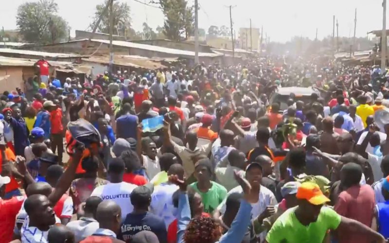 Raila, Karua join protesters in Kawangware ahead of march to Nairobi's CBD