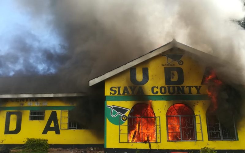 Malala calls for arrests after UDA party offices set ablaze in Siaya