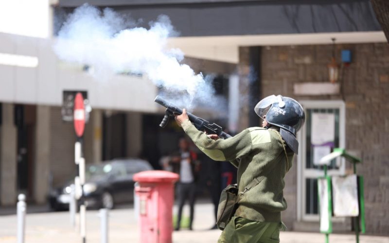 Police teargas during demonstrations. PHOTO/Print