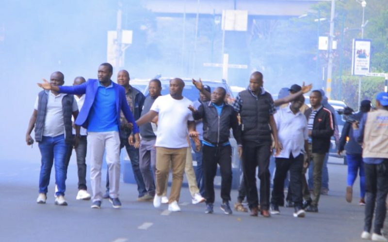 Police lob teargas inside KICC after Azimio leaders stormed premise