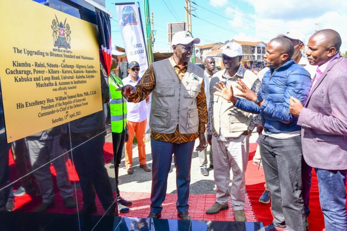 Ruto commissions tarmacking of 90-kilometre road in Kiambu