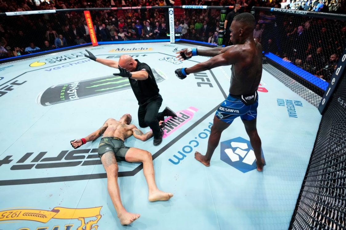 Israel Adesanya beats Alex Pereira with stunning knockout to reclaim middleweight title