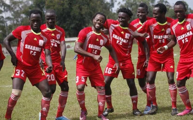 Shabana FC players celebrating an NSL goal. PHOTO/Courtesy