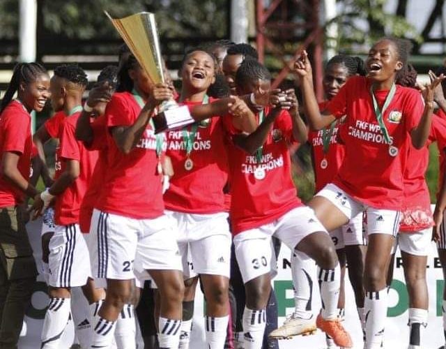 Thika Queens Football Club celebrate. PHOTO/Thika Queens/Facebook
