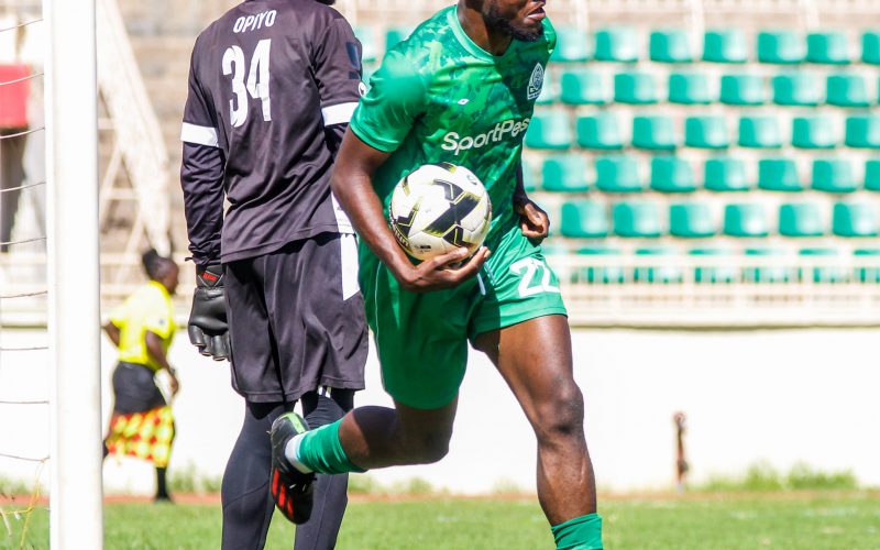 Gor Mahia striker Benson Omala celebrates a goal. PHOTO/Gor Mahia/Facebook.