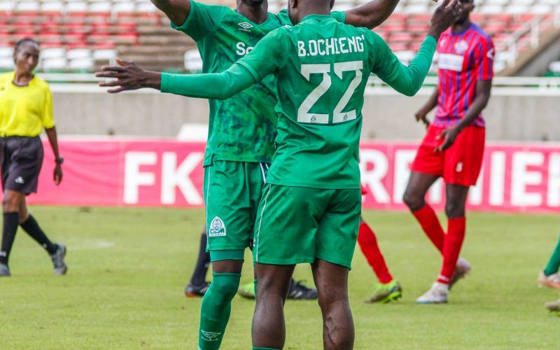 Gor Mahia striker Benson Omala celebrates a goal. PHOTO/Gor Mahia/Facebook.