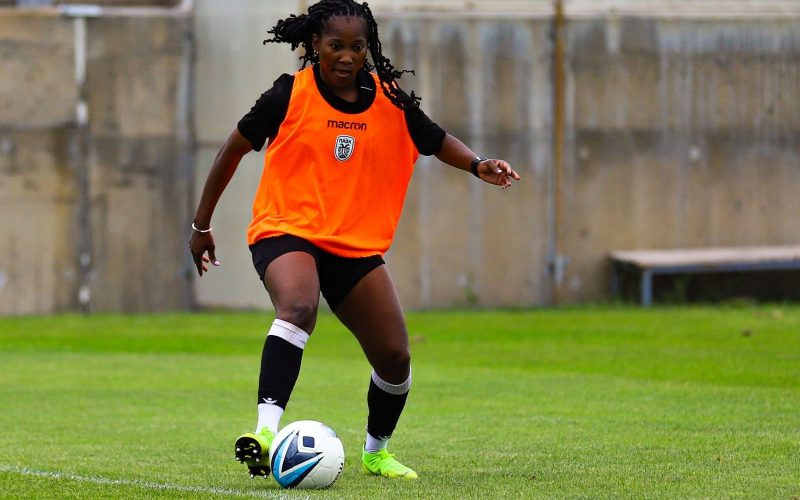 Paok's Esse Akida controls the ball in training . PHOTO/ESSE Akida/Facebook.