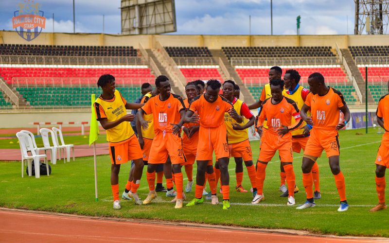 Nairobi City Stars Celebrate in a past clash at Nyayo Stadium. [HOTO/Nairobi City Stars/Facebook.