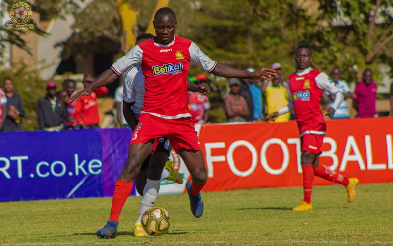 Kenya Police utility Silicho Soita shields the ball. PHOTO/Police/Facebook.