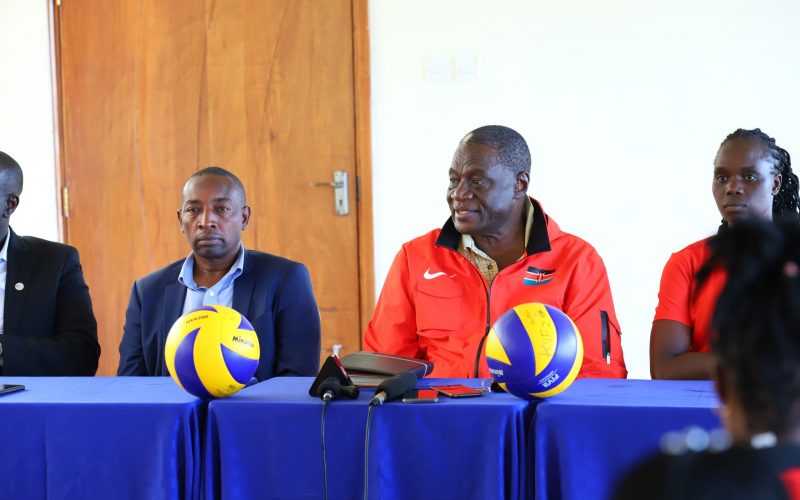 Kenya Volley Ball Federation address during Malkia Strikers squad naming. PHOTO/Kenya Volley Ball Federation/ Facebook.