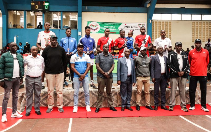 Paul Bitok Tournament award winners and KVF officials PHOTO/Kenya Volleyball/Facebook