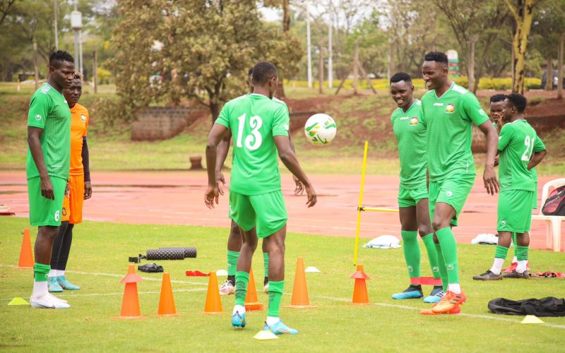 Kenneth Muguna trains with Azam FC teammates. PHOTO/Kenneth Muguna/( @KennethMuguna10)/Twitter.