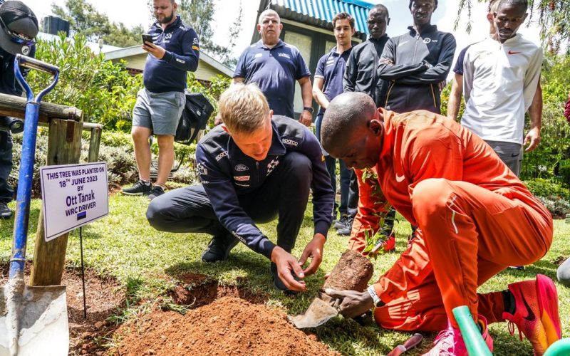2019 World Rally Championship series winner and Eliud Kipchoge. PHOTO/(@OttTanak)/Ott Tanak/Twitter.