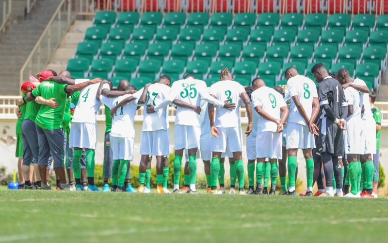 Harambee Stars players in a training session. PHOTO/Harambee Stars(@Harambee__Stars)/Twitter