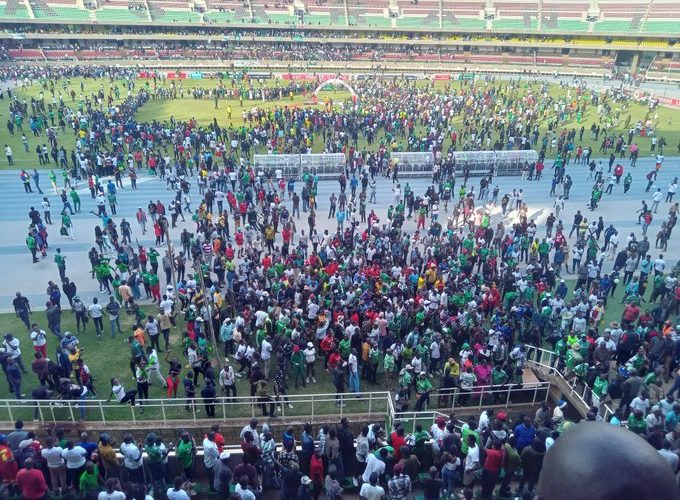 Gor Mahia fans celebrate after winning the league. PHOTO/ Gor Mahia/Facebook