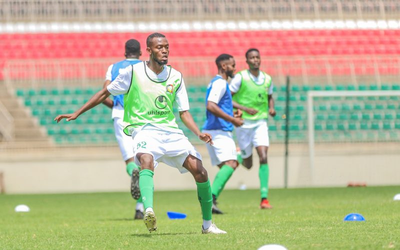 Harambee Stars forward Abdalla Hassan in training. PHOTO/Harambee Stars/(@Harambee__Stars)/Twitter.