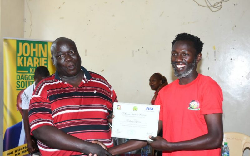 Anthony Kimani receives Coaching Certification. PHOTO/City Stars.