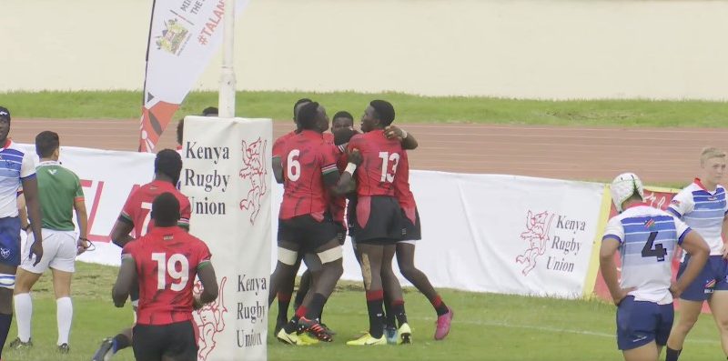 Kenya U20 celebrate against Namibia. PHOTO/Rugby Africa/Screengrab/Youtube