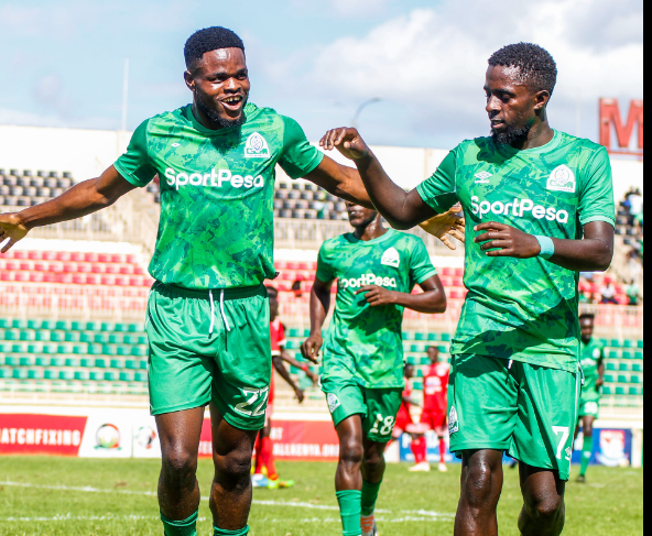 Gor Mahia striker Benson Omala celebrates a goal. PHOTO/Gor Mahia/Facebook.