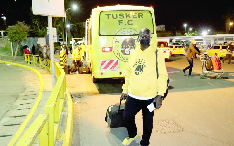 PG 28-Tusker FC Head Coach Robert Matano at the Jomo Kenyatta International Airport√