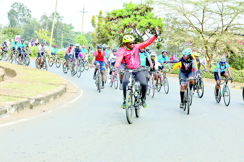 Cyclists push for State support as Minister Namwamba rides to Kasarani for Sports for Climate Action launch