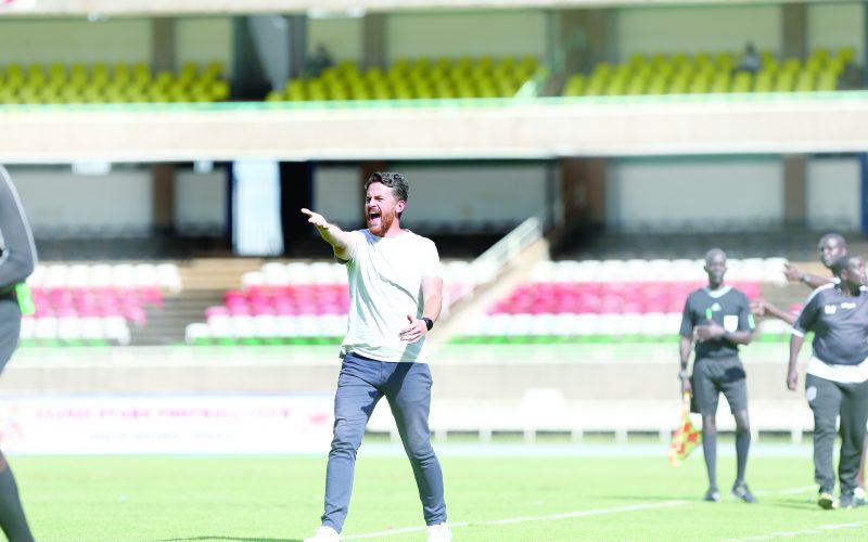 Gor Mahia head coach Johnathan McKinstry reacts during a match against Sofapaka. PHOTO/Rodgers Ndegwa