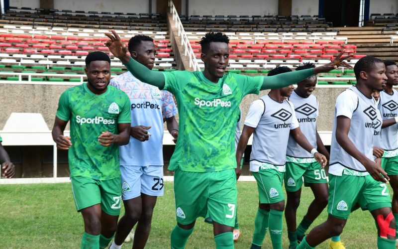 Gor Mahia players celebrate after winning 20th Premier League title. PHOTO/David Ndolo.