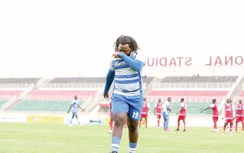 AFC Leopards captain Eugene Mukangula leaves the pitch after being substituted during a league match against Kenya Police. PHOTO/ RODGERS NDEGWA