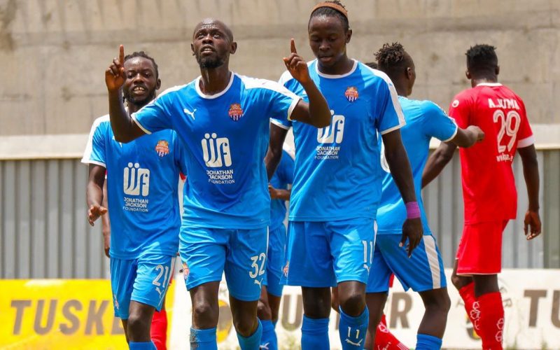 Ezekiel Odera Celebrates in a past FKF PL match. PHOTO/Nairobi City/Facebook