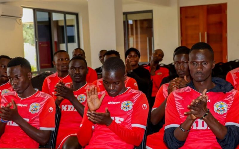 Ulinzi Stars players during an awarding ceremony. PHOTO/Ulinzi Stars/Facebook