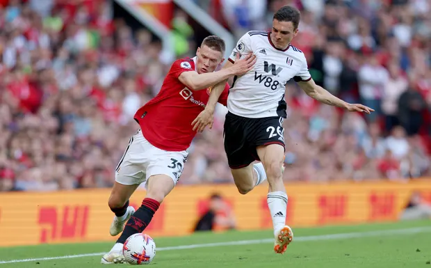 João Palhinha (right) battles with Manchester United’s Scott McTominay. PHOTO/The Guardian