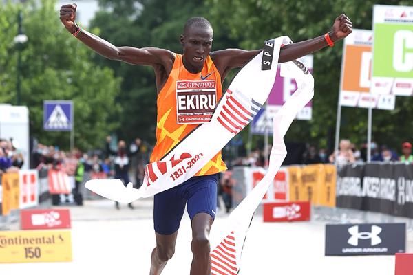 Titus Ekiru win a marathon. PHOTO/World Athletics