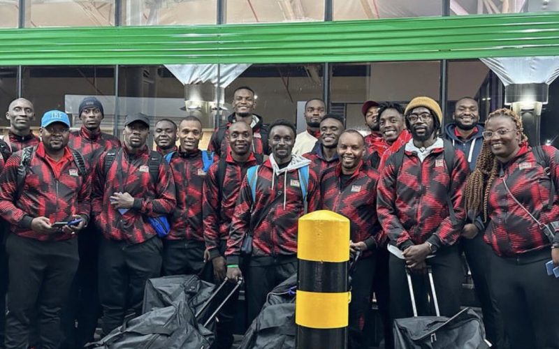 Kenya Morans basketball team ahead of their departure to Rwanda. PHOTO/TEAM Morans