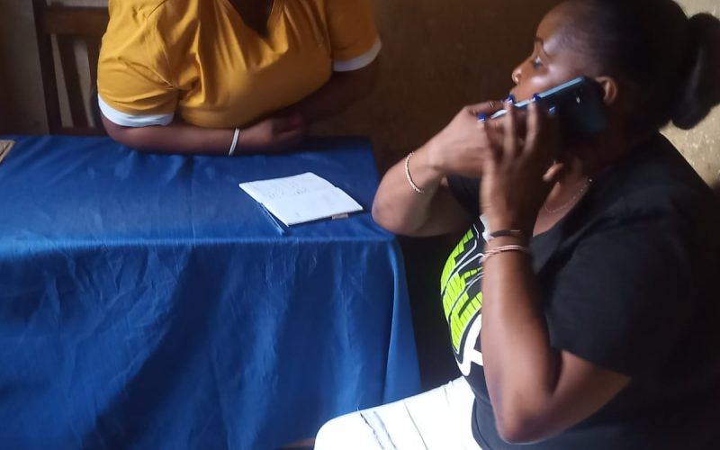 One of the women arrested for imposting law-enforcing officers in Khayenga, Kakamega County. PHOTO/(@EACCKenya)/EACC/Twitter.
