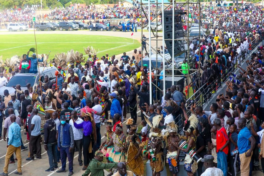 Fans in the newly constructed Homabay Stadium . PHOTO/Gladys Wanga/Facebook