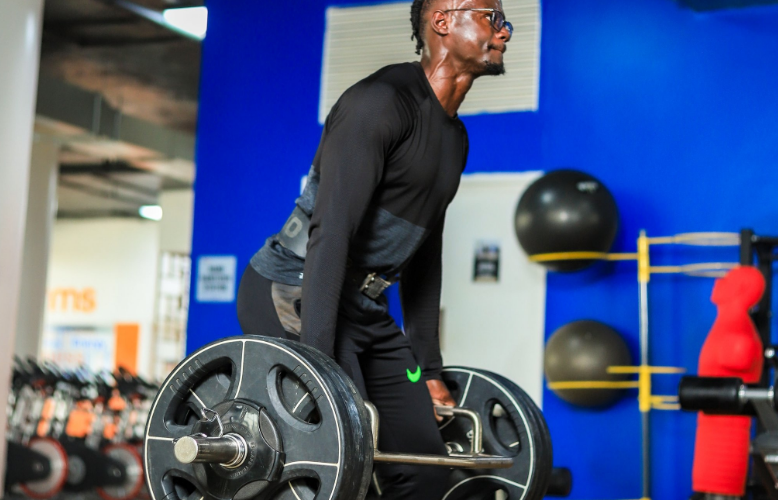 Mark Otieno in a gym session. PHOTO/ Mark Otieno/Twitter