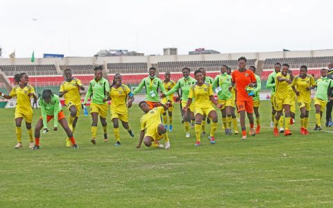 Vihiga Granites celebrate in a past match. PHOTO/FKF
