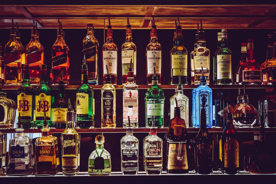 Assorted alcohol bottles. PHOTO/Pexels