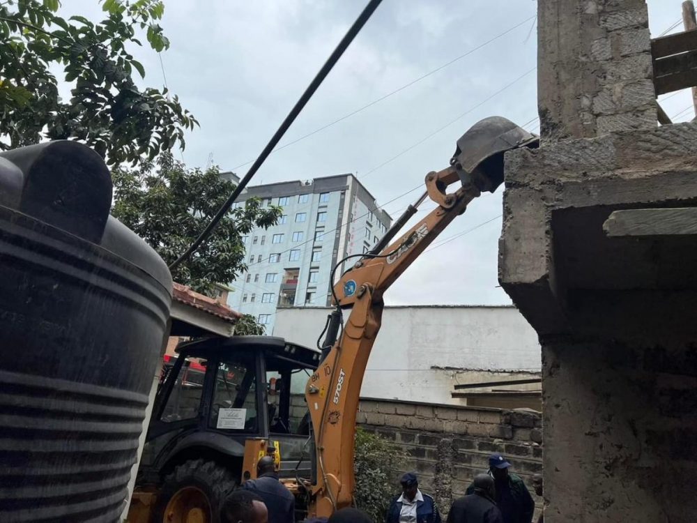 Nairobi County Govt demolishes 2-storey building on grabbed land