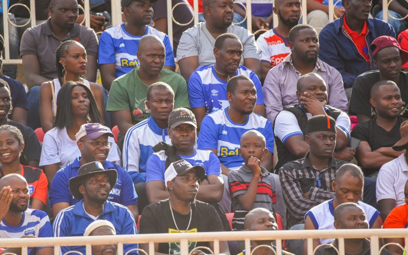 AFC Leopards fans attending FKF PL match at Kasarani Stadium. PHOTO/AFC Leopards/Facebook