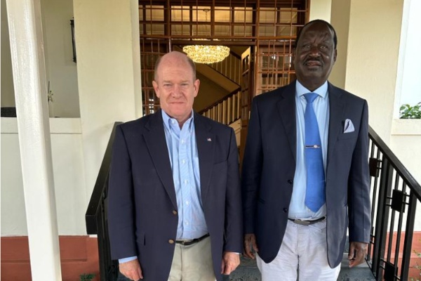 Raila holds talks with US senator who brokered 2018 handshake as bipartisan talks begin