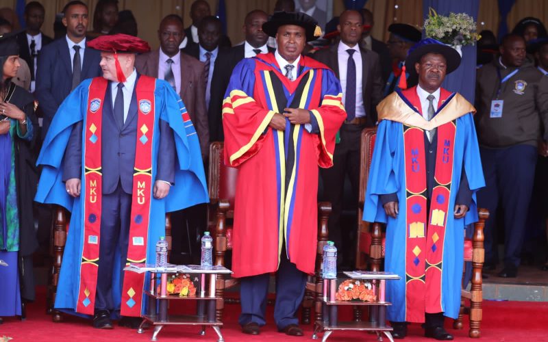 Moses Wetangula part of MKU Graduation. PHOTO/Moses Watangula