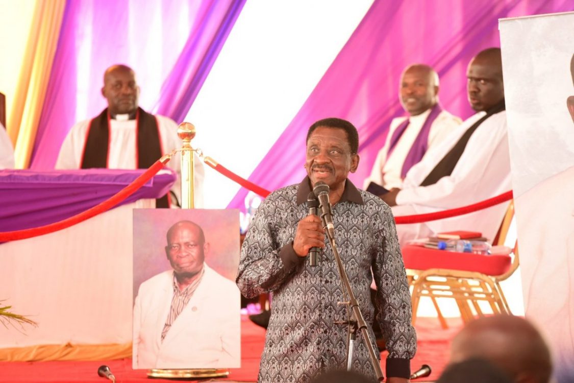 Siaya Governor James Orengo speaking during the burial of Patrick Obuong’ Wandare in Gem Constituency on Saturday, June 3, 2023. PHOTO/James Orengo(@orengo_james)Twitter