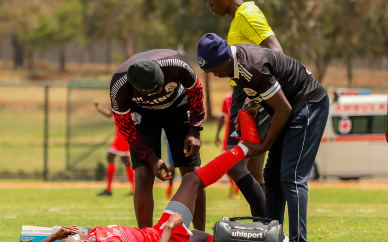 Lucas Maina after picking up an injury against AFC Leopards. PHOTO/Ulinzi Stars 