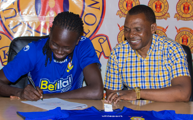 Kenya Police new signing Tito Okello signs deal. PHOTO/Kenya Police