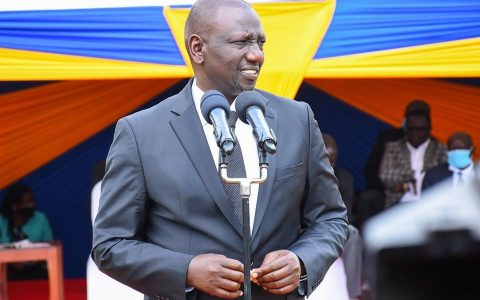 President William Ruto in a past official function.