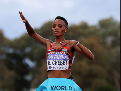 Beatrice Chebet in a past World Athletics Championship action. PHOTO/World Athletics