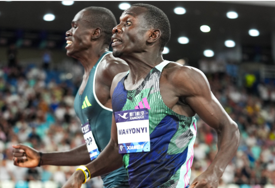 Emmanuel Wanyonyi in Diamond League action in Xiamen, China. PHOTO/World Athletics.