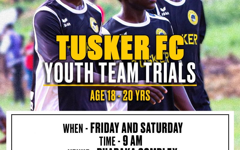 Tusker FC trials poster. PHOTO/Tusker FC.