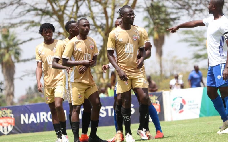 Nairobi City Stars players line up for a corner. PHOTO/Nairobi City Stars/Facebook